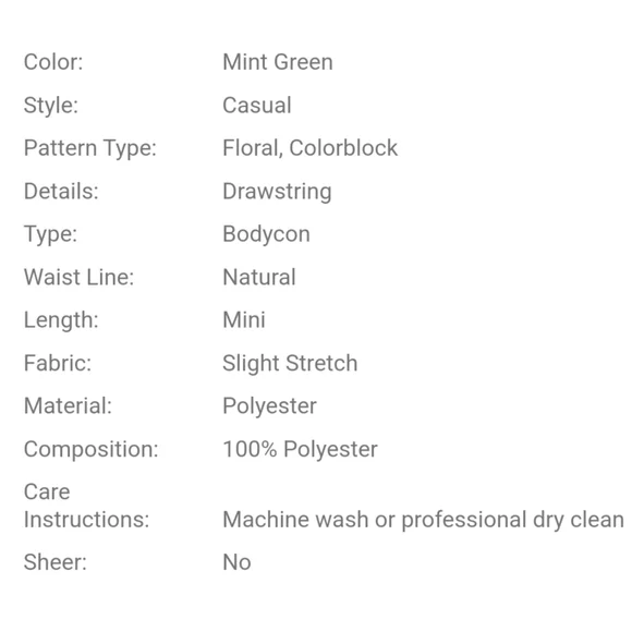 Terry Cloth Mini Skirt With Hibiscus Flower/Tropical Flower Green & White Large - Picture 7 of 8